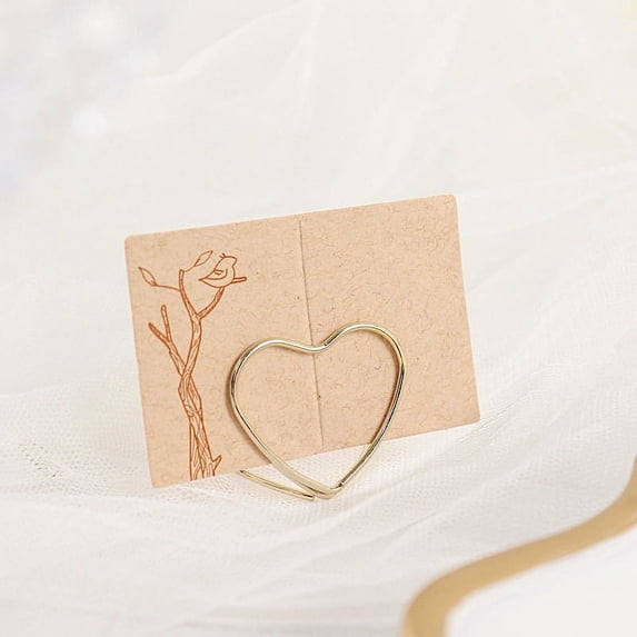 Balsa Circle 10 Gold 1" Metal Table Number Sign Holders Heart Place Card Stands Party Events Decorations