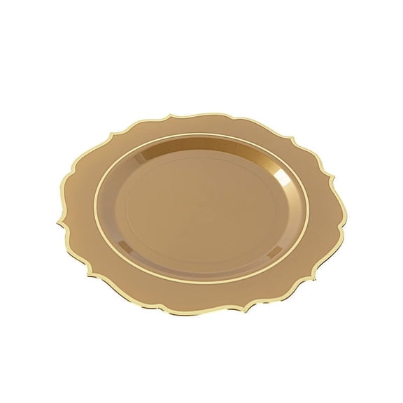 BalsaCircle 10 Gold 13 in Round Plastic Charger Plates Scalloped Rim Party Events Decorations Supplies
