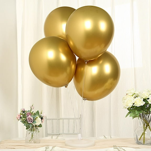 BalsaCircle 10 Gold 18 in Round Metallic Latex Biodegradable Balloons Wedding Reception Events Birthday Party Decorations Supplies