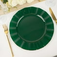 thumbnail image 1 of Balsa Circle 10 Hunter Green 11" Round Disposable Salad Dinner Plastic Plates Gold Wavy Trim Wedding Party Tableware, 1 of 8