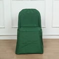 thumbnail image 1 of BalsaCircle 10 Hunter Green Solid Polyester Folding Chair Covers Slipcovers Linens, 1 of 8