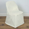 thumbnail image 1 of BalsaCircle 10 Ivory Folding Round Solid Polyester Chair Covers Wedding decorations Slipcovers, 1 of 4