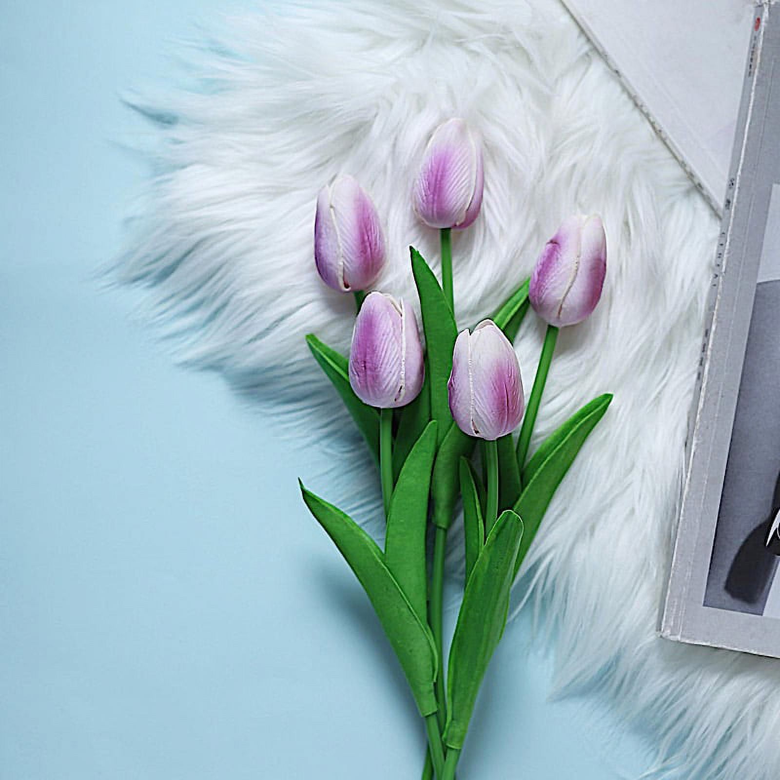 BalsaCircle 10 Lavender 13" Single Floral Stem Foam Tulips Flowers Blooms