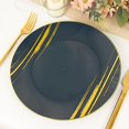 thumbnail image 1 of Balsa Circle 10 Navy Blue Gold Round 10" Disposable Salad Dinner Plastic Plates Metallic Prints Party Events Tableware, 1 of 8