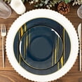 thumbnail image 1 of Balsa Circle 10 Navy Blue Gold Round Disposable Salad Dinner Plastic Plates Metallic Prints Party Events Tableware Decorations, 1 of 8
