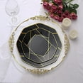 thumbnail image 1 of Balsa Circle 10 Octagon 8" Black Disposable Salad Plastic Plates Gold Geometric Design Event Wedding Party Tableware, 1 of 8