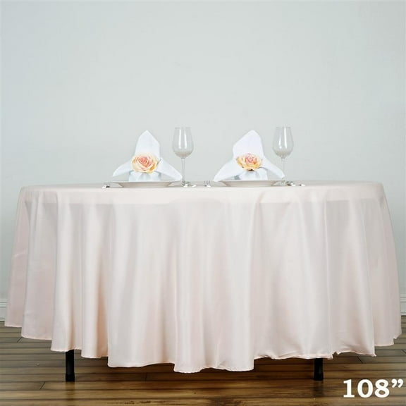 BalsaCircle 10 Pieces 108" Blush Round Polyester Tablecloths Fabric Table Cover Linens