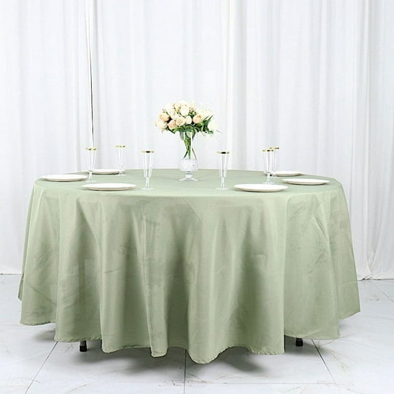BalsaCircle 10 Pieces 108" Eucalyptus Green Round Polyester Tablecloths Fabric Table Cover Linens