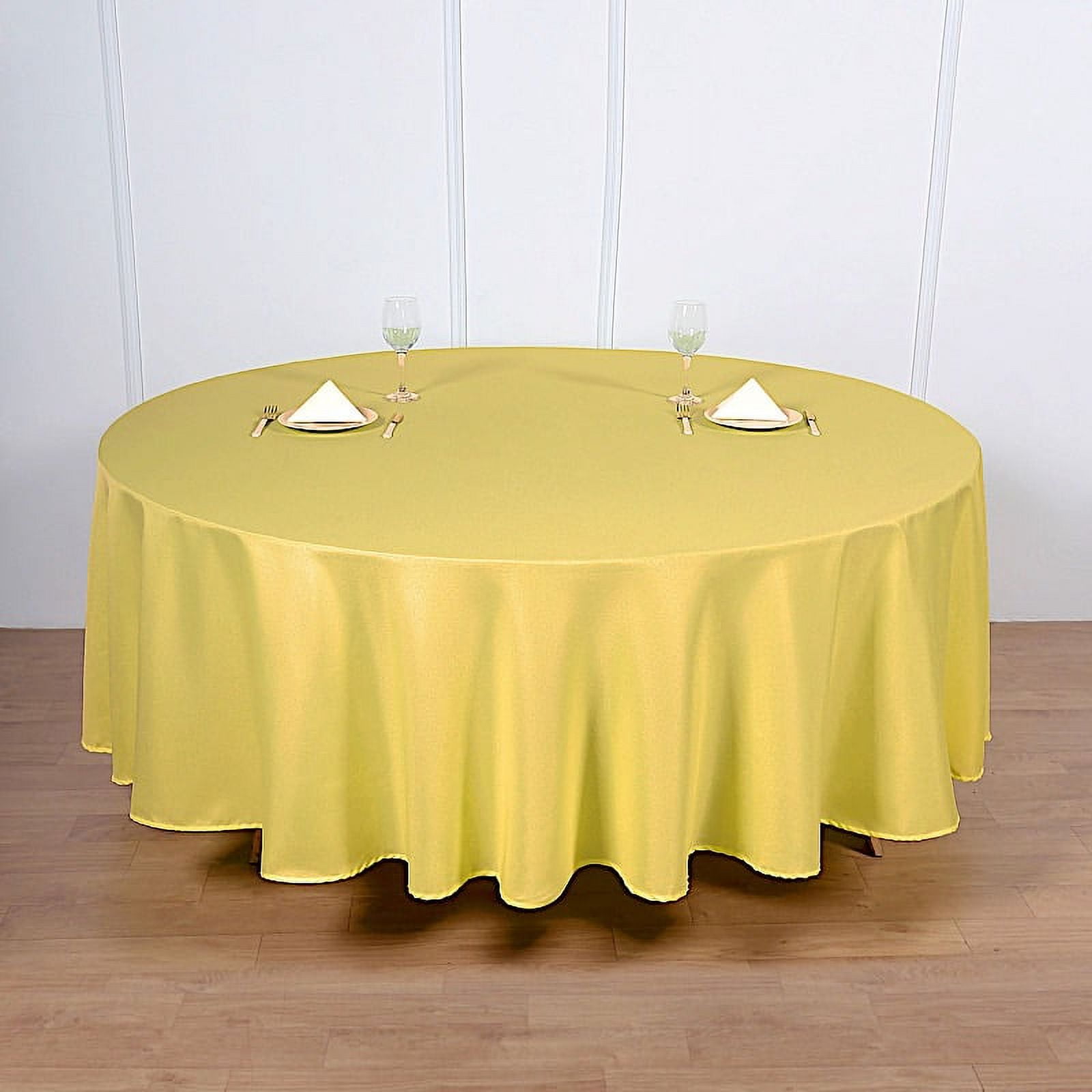 BalsaCircle 10 Pieces 108" Yellow Round Polyester Tablecloths Fabric