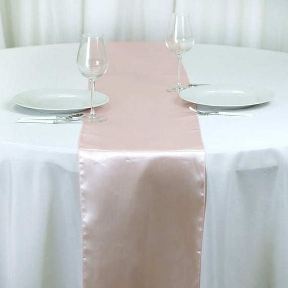 Balsa Circle 10 Pieces 12" x 108" Blush Satin Table Runners Table Top Party Linens