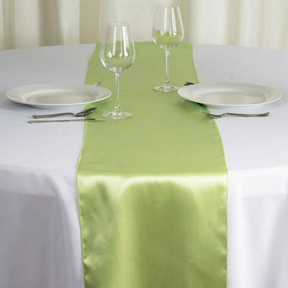 Balsa Circle 10 Pieces 12" x 108" Tea Green Satin Table Runners Table Top Party Linens