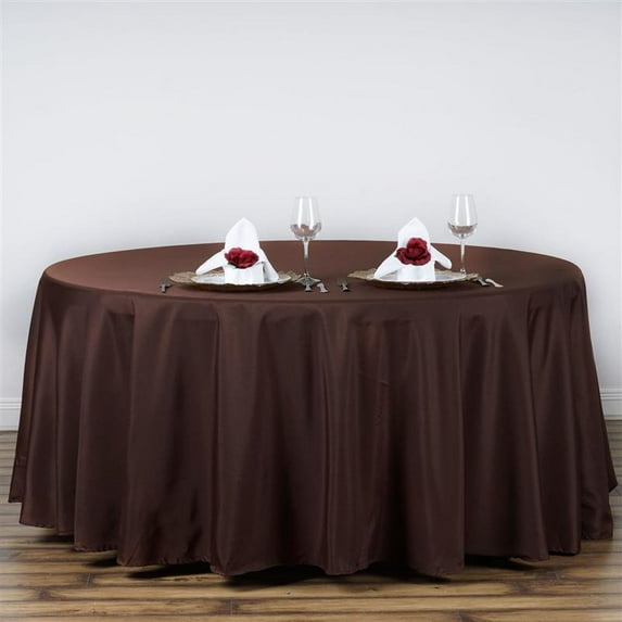 BalsaCircle 10 Pieces 120" Chocolate Brown Round Polyester Tablecloths Linens Party Kitchen Dining Banquet