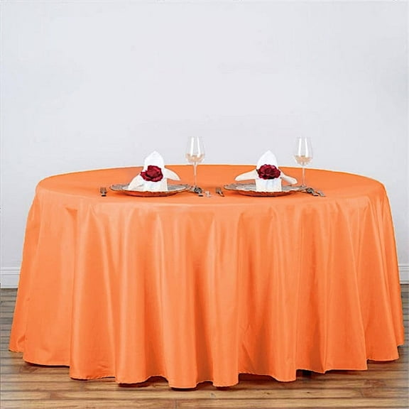BalsaCircle 10 Pieces 120" Orange Round Polyester Tablecloths Linens Kitchen Dining Banquet
