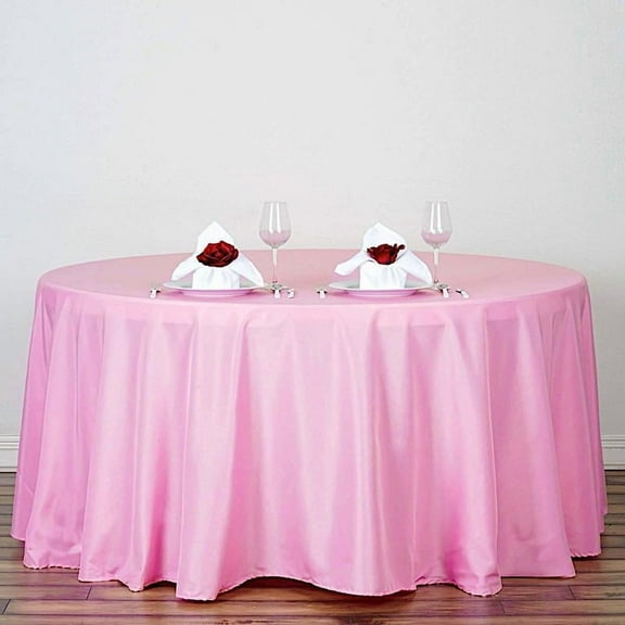 BalsaCircle 10 Pieces 120" Pink Round Polyester Tablecloths Linens Party Kitchen Dining Banquet