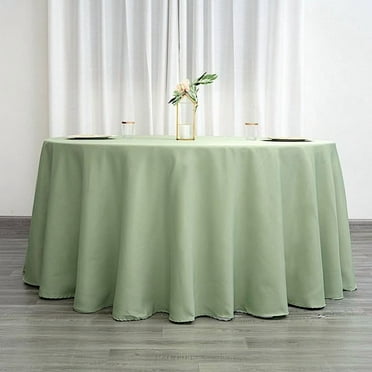 BalsaCircle 10 Pieces 120" Sage Green Round Polyester Tablecloths Linens Kitchen Dining Banquet