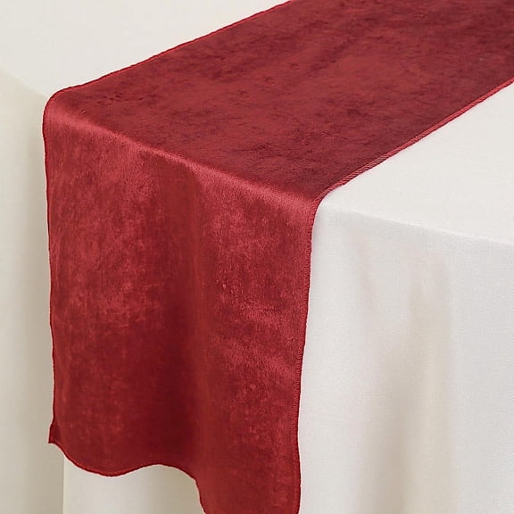BalsaCircle 10 Pieces 12x107" Wine Premium Velvet Table Runners Catering Kitchen Linens