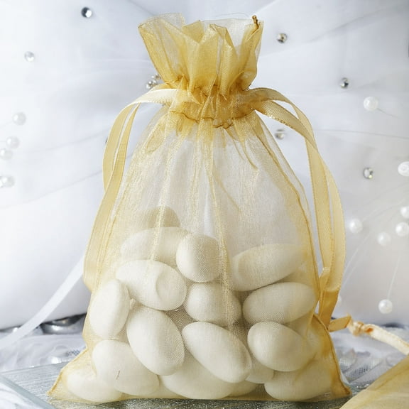 BalsaCircle 10 Pieces 4" x 6" Organza Favor Bags Wedding Party Favors Gift