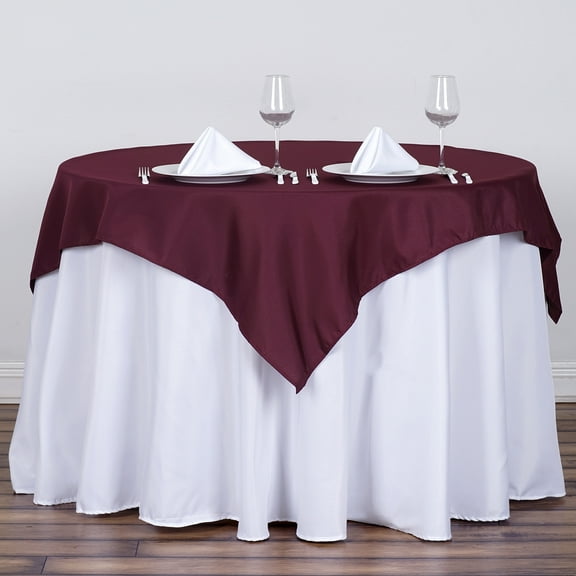 BalsaCircle 10 Pieces 54" x 54" Burgundy Square Polyester Tablecloths Table Cover Linens