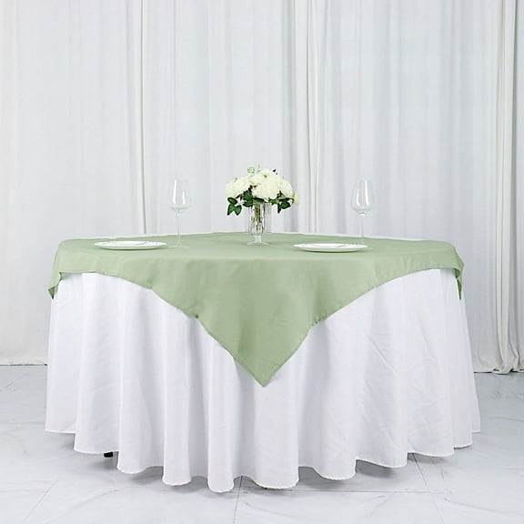 BalsaCircle 10 Pieces 54" x 54" Sage Green Square Polyester Tablecloths Table Cover Linens
