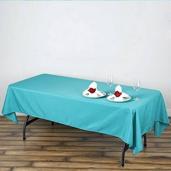 BalsaCircle 10 Pieces 60" x 102" Turquoise Rectangle Polyester Tablecloths Table Cover Linen