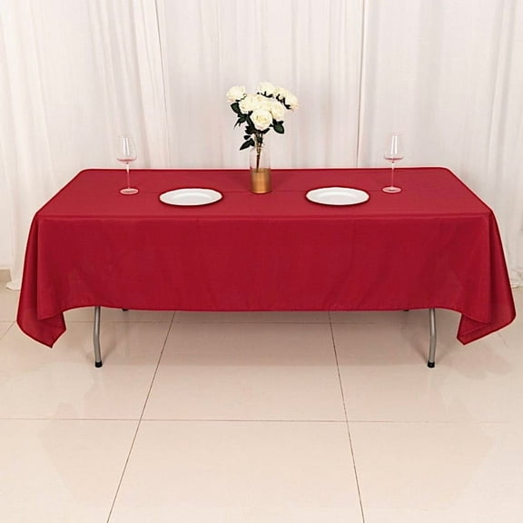 BalsaCircle 10 Pieces 60" x 102" Wine Rectangle Polyester Tablecloths Table Cover Linens