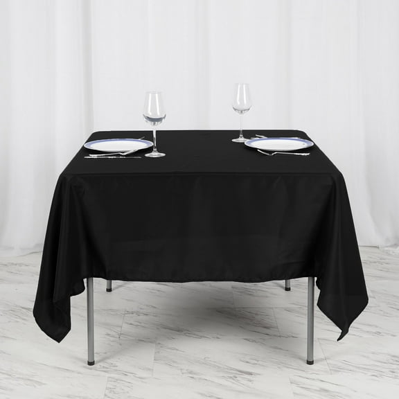 BalsaCircle 10 Pieces 70" x 70" Black Square Polyester Tablecloths Table Cover Linens