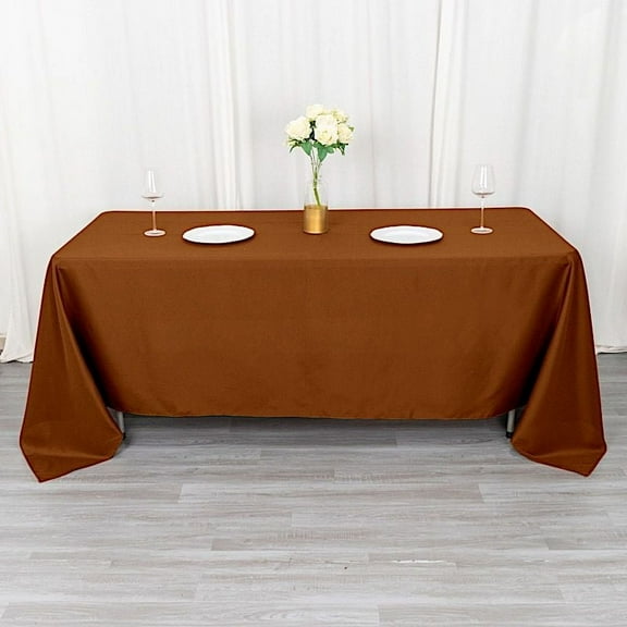 Balsa Circle 10 Pieces 72" x 120" Cinnamon Brown Rectangle Polyester Tablecloths Table Cover Linens