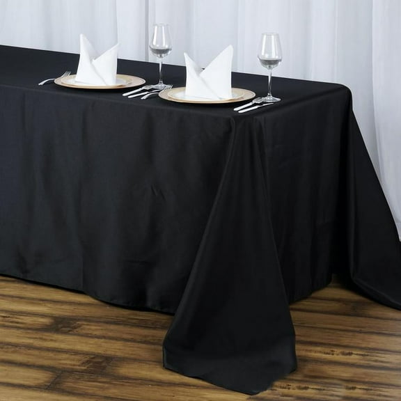 Balsa Circle 10 Pieces 90" x 132" Black Rectangle Polyester Tablecloths Table Cover Linens