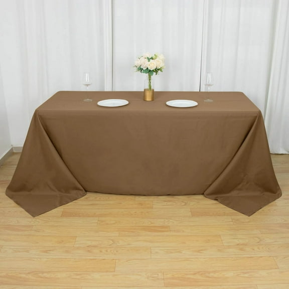 Balsa Circle 10 Pieces 90" x 132" Taupe Rectangle Polyester Tablecloths Table Cover Linens