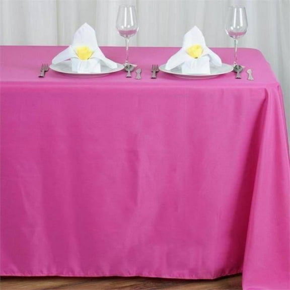 BalsaCircle 10 Pieces 90" x 156" Fuchsia Rectangle Polyester Tablecloths Table Cover Linens
