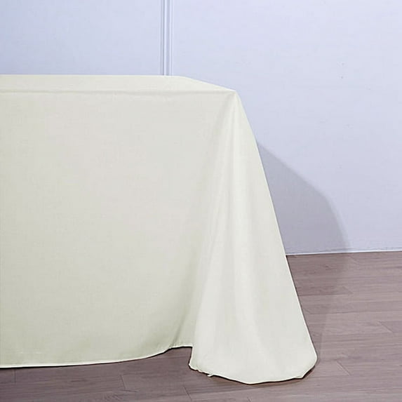 BalsaCircle 10 Pieces 90" x 156" Ivory Rectangle Polyester Tablecloths Table Cover Linens
