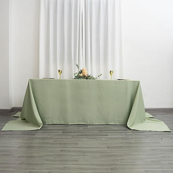 BalsaCircle 10 Pieces 90" x 156" Sage Green Rectangle Polyester Tablecloths Table Linen