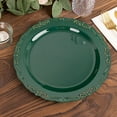 thumbnail image 1 of BalsaCircle 10 Round 10" Hunter Green Disposable Salad Dinner Plastic Plates Embossed Scalloped Trim Party Events Tableware, 1 of 8