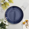 thumbnail image 1 of BalsaCircle 10 Round 10" Navy Blue Glossy Disposable Salad Dinner Plastic Plates Gold Trim Party Events Decorations, 1 of 8