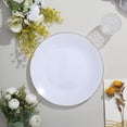 thumbnail image 1 of BalsaCircle 10 Round 10" White Glossy Disposable Salad Dinner Plastic Plates Gold Trim Party Events Decorations, 1 of 8
