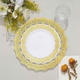 thumbnail image 1 of BalsaCircle 10 Round 7" White Disposable Salad Dinner Plastic Plates Gold Lace Trim Party Events Decorations, 1 of 8