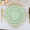 thumbnail image 1 of BalsaCircle 10 Sage Green 8" Disposable Baroque Plastic Dessert Plates Gold Rim, 1 of 8