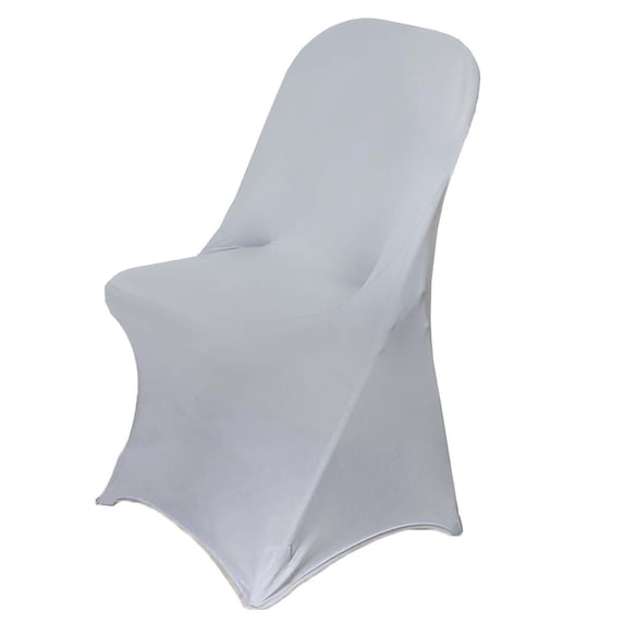 BalsaCircle 10 Silver Spandex Stretchable Folding Solid Chair Covers Slipcovers Wedding decorations