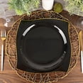 thumbnail image 1 of Balsa Circle 10 Square Black 10" Disposable Salad Plastic Plates Wavy Gold Trim Party Events Tableware Decorations, 1 of 8