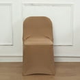 thumbnail image 1 of BalsaCircle 10 Taupe Spandex Stretchable Folding Solid Chair Covers Slipcovers Wedding decorations, 1 of 8