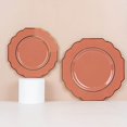 thumbnail image 1 of BalsaCircle 10 Terracotta Disposable Baroque Plastic 11" Dinner Plates Gold Rim Party Decorations, 1 of 8