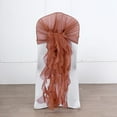 thumbnail image 1 of BalsaCircle 10 Terracotta Premium Solid Curly Chiffon Chair Sashes Slipcovers, 1 of 8