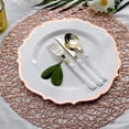 thumbnail image 1 of BalsaCircle 10 White 10.5" Round Plastic Dinner Plates Rose Gold Scalloped Rim, 1 of 7