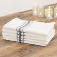 thumbnail image 1 of Balsa Circle 10 White 18"x22" Polyester Fabric Napkins with Grey Stripes Wedding Party Tablecloths Holiday Dinner Decorations, 1 of 8