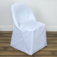 thumbnail image 1 of BalsaCircle 10 White Folding Round Solid Polyester Wedding decorations Chair Covers Slipcovers, 1 of 5