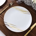 thumbnail image 1 of Balsa Circle 10 White Gold Round 10" Disposable Salad Dinner Plastic Plates Metallic Prints Party Events Tableware, 1 of 8