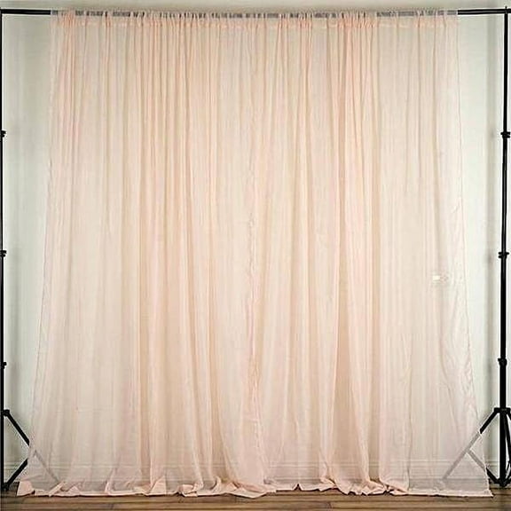 BalsaCircle 10 feet x 10 feet Sheer Voile Backdrop Drapes Curtains 2 Panels 5x10 feet Wedding Party Blush