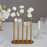 BalsaCircle 10 in Gold 5 Tubes Metal Single Stem Flower Bud Vase Party ...