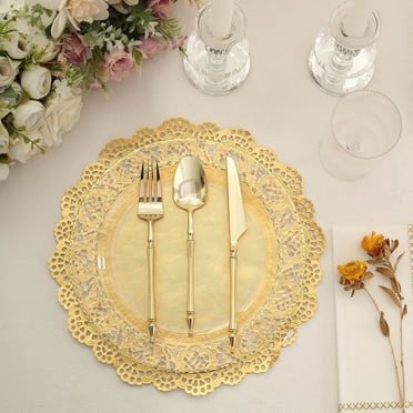 200 Pcs Lace Paper Gold Doilies, 12 Inch Decorative