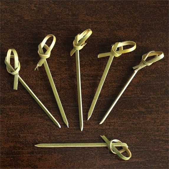 Balsa Circle 100 Natural 3" Disposable Bamboo Knotted Picks Eco Friendly Biodegradable Compostable